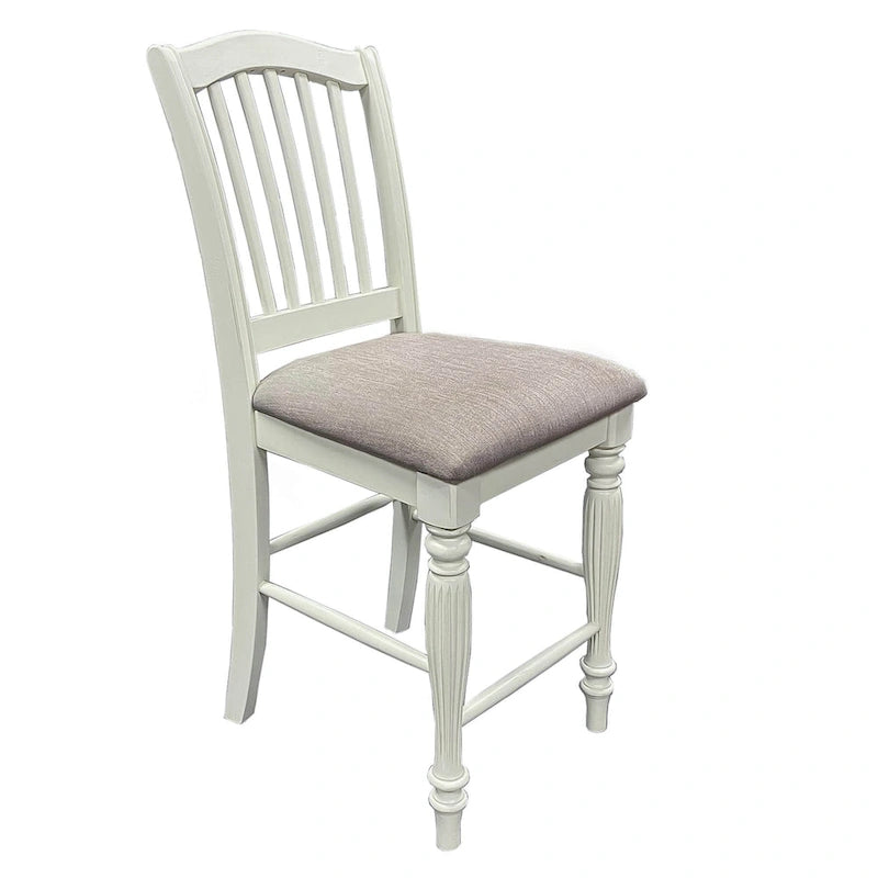 Cumberland Creek Nutmeg White Slat Back Counter Chair (Set of 2)