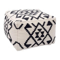 Lizardo Ottoman Beige & Black