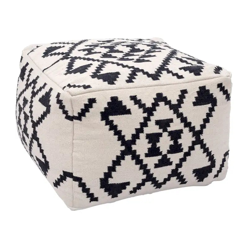 Lizardo Ottoman Beige & Black