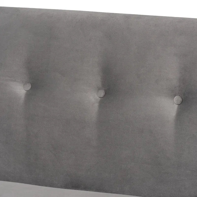 Stewart Mid-Century Velvet Dining Nook Banquette Set(2PC)-Grey