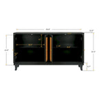 Modern Accent Storage Cabinet Sideboard Wooden Cabinet Console Table with 4 Doors and Adjustable Shelves