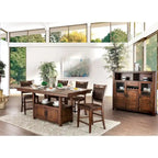 Furniture of America Rainier Rustic 75-inch Walnut Counter Height Table