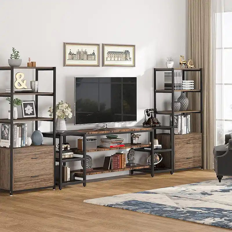 78 Inches TV Stand Entertainment Center Stand, TV Console Table