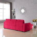 91 Wide Velvet Storage Sectional Reversible Sleeper Sofa & Chaise