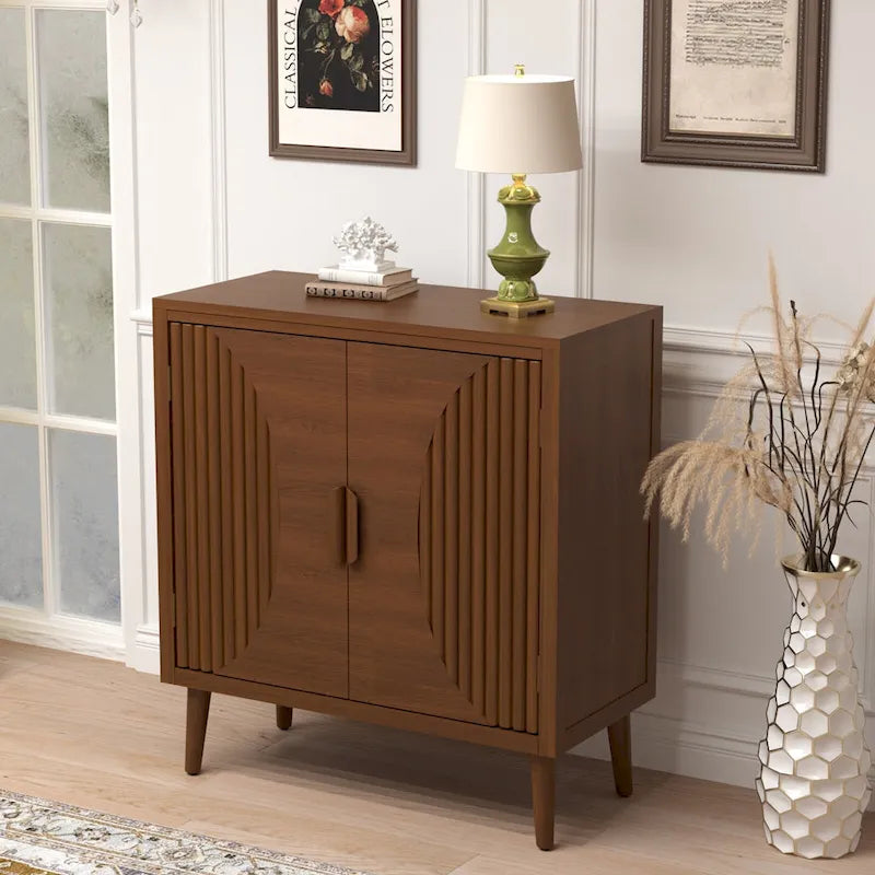 COSIEST Modern Brown Sideboard Storage Cabinet and Buffet