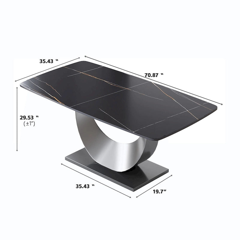 71 Modern Rectangular Sintered Stone Dining Table