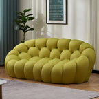 2-Seat Bubble Curved Lazy Sofa Honeycomb Shaped with 3D Textile Fabric for Living Room Salon Apartment