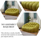 2-Seat Bubble Curved Lazy Sofa Honeycomb Shaped with 3D Textile Fabric for Living Room Salon Apartment