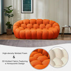 2-Seat Bubble Curved Lazy Sofa Honeycomb Shaped with 3D Textile Fabric for Living Room Salon Apartment