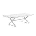 Best Quality Furniture D440-3 Dining Table with Smooth White Lacquer Wood Top Dining Table