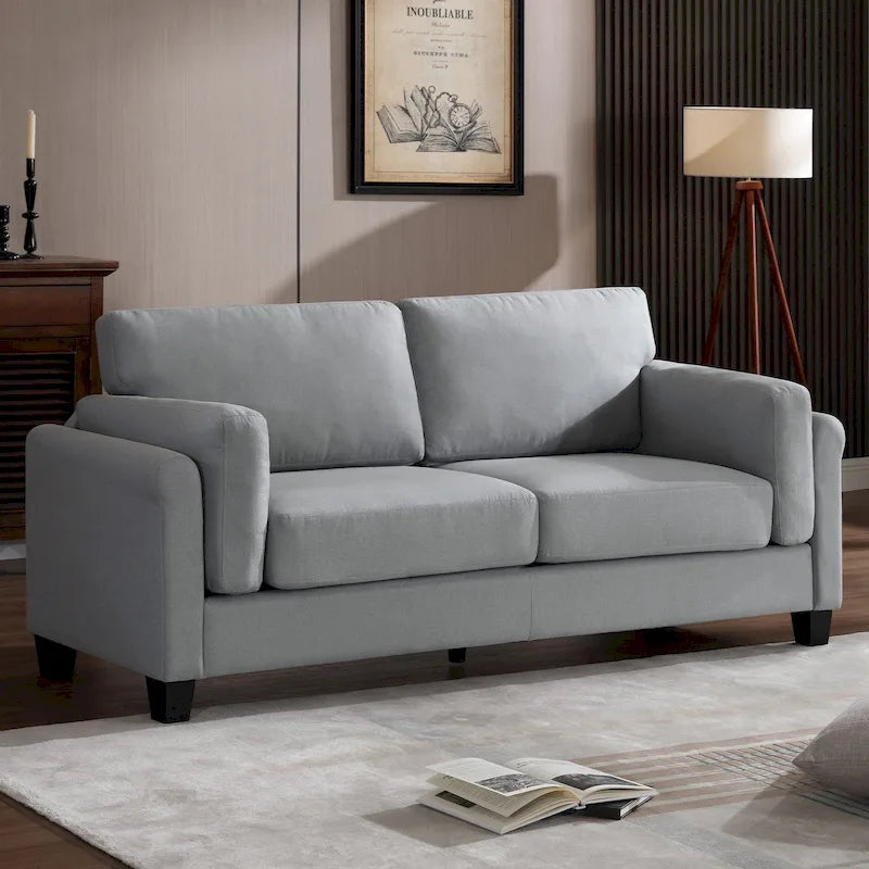 Morden Fort Modern Double Arm Sofa,Deep Seat Couch,Pillowed Back Cushions,Durable Upholstered Fabric