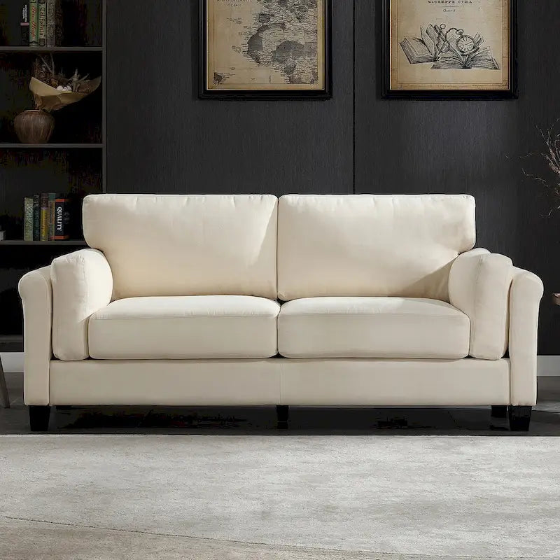 Morden Fort Modern Double Arm Sofa,Deep Seat Couch,Pillowed Back Cushions,Durable Upholstered Fabric