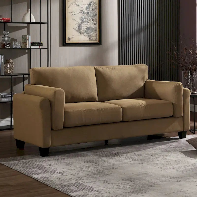Morden Fort Modern Double Arm Sofa,Deep Seat Couch,Pillowed Back Cushions,Durable Upholstered Fabric