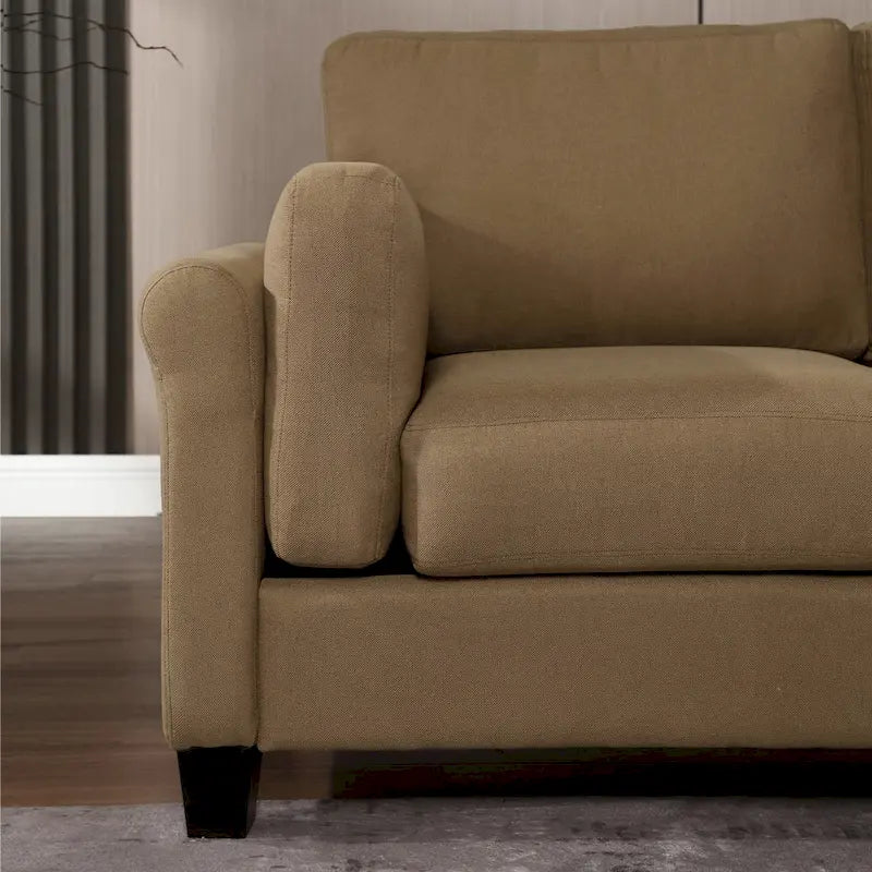 Morden Fort Modern Double Arm Sofa,Deep Seat Couch,Pillowed Back Cushions,Durable Upholstered Fabric