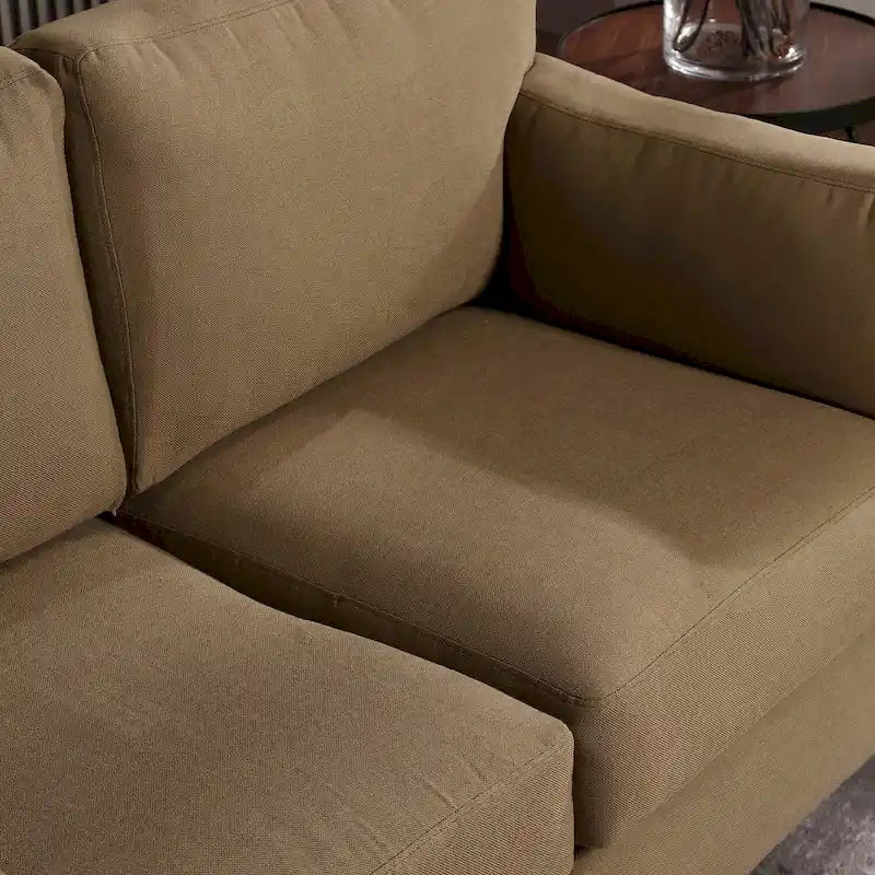 Morden Fort Modern Double Arm Sofa,Deep Seat Couch,Pillowed Back Cushions,Durable Upholstered Fabric
