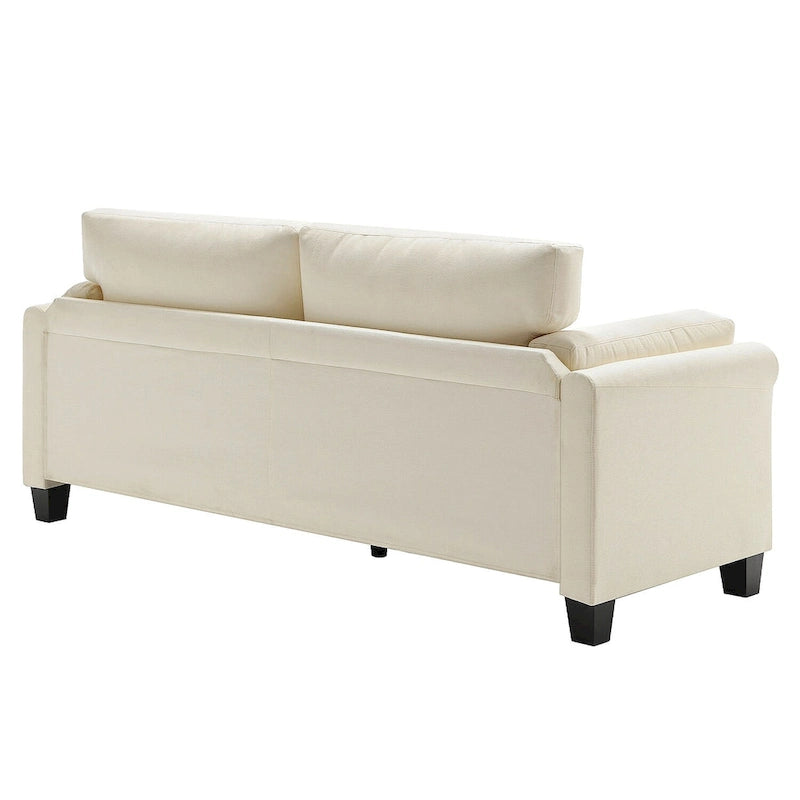 Morden Fort Modern Double Arm Sofa,Deep Seat Couch,Pillowed Back Cushions,Durable Upholstered Fabric