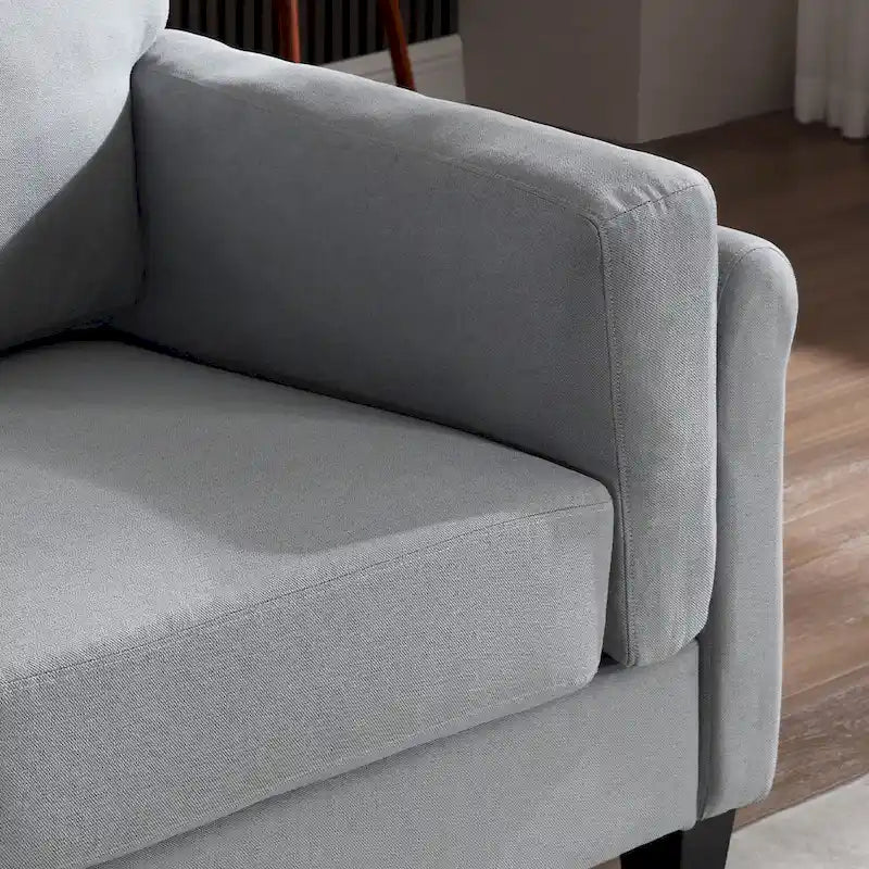 Morden Fort Modern Double Arm Sofa,Deep Seat Couch,Pillowed Back Cushions,Durable Upholstered Fabric