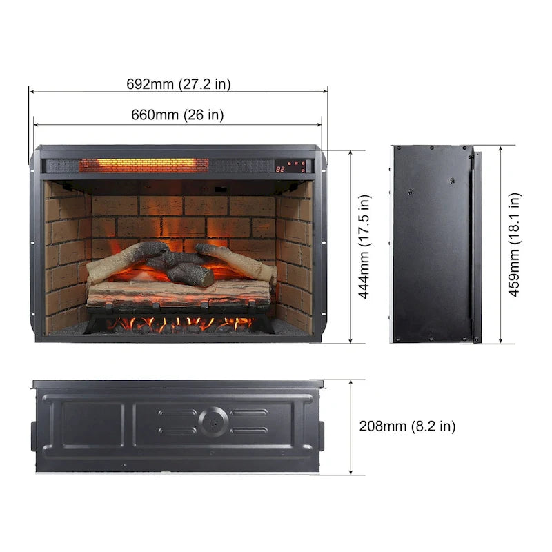 60 Inch Electric Fireplace Entertainment Center With Door Sensor
