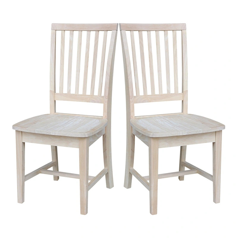 Solid Wood Mission Dining Side Chairs, Set of 2