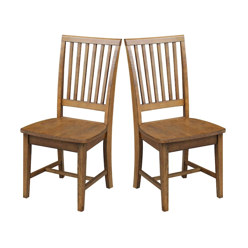 Solid Wood Mission Dining Side Chairs, Set of 2