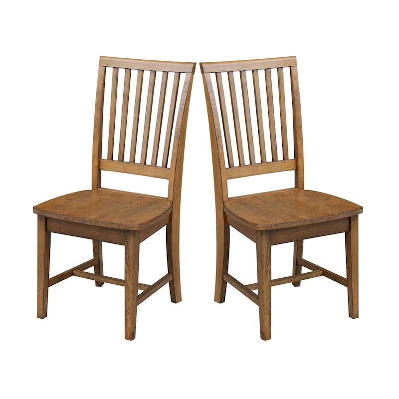 Solid Wood Mission Dining Side Chairs, Set of 2