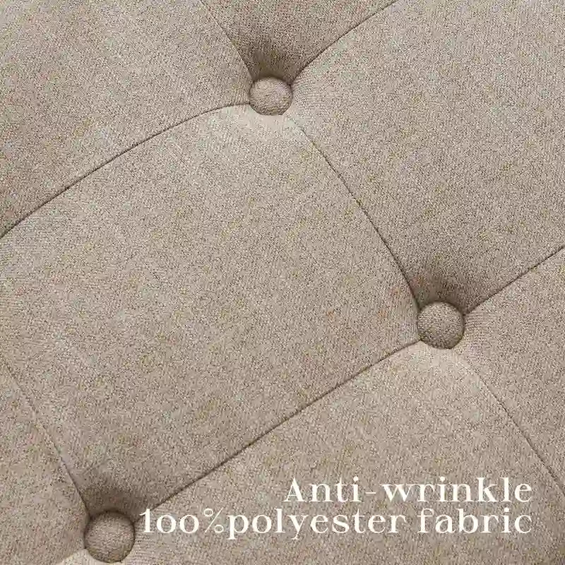 Fabric Entryway Bench Beige/ Grey Upholstered Storage Bench with X-Shaped Legs, 36-inch