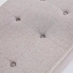 Fabric Entryway Bench Beige/ Grey Upholstered Storage Bench with X-Shaped Legs, 36-inch
