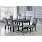 Roundhill Furniture Leviton Antique Black Finished Wood 7-piece Dining Set