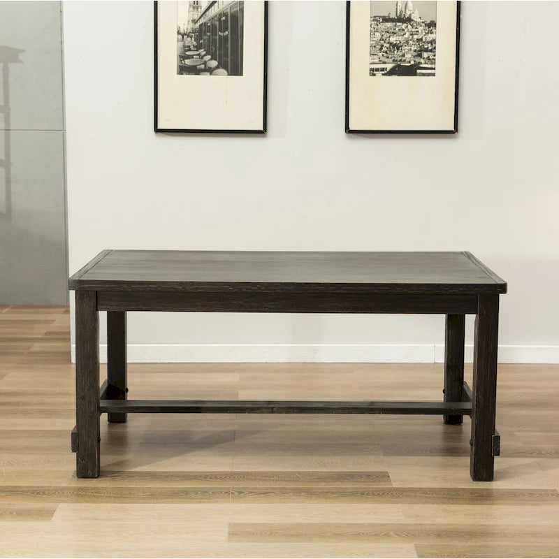 Roundhill Furniture Leviton Antique Black Finished Wood 7-piece Dining Set