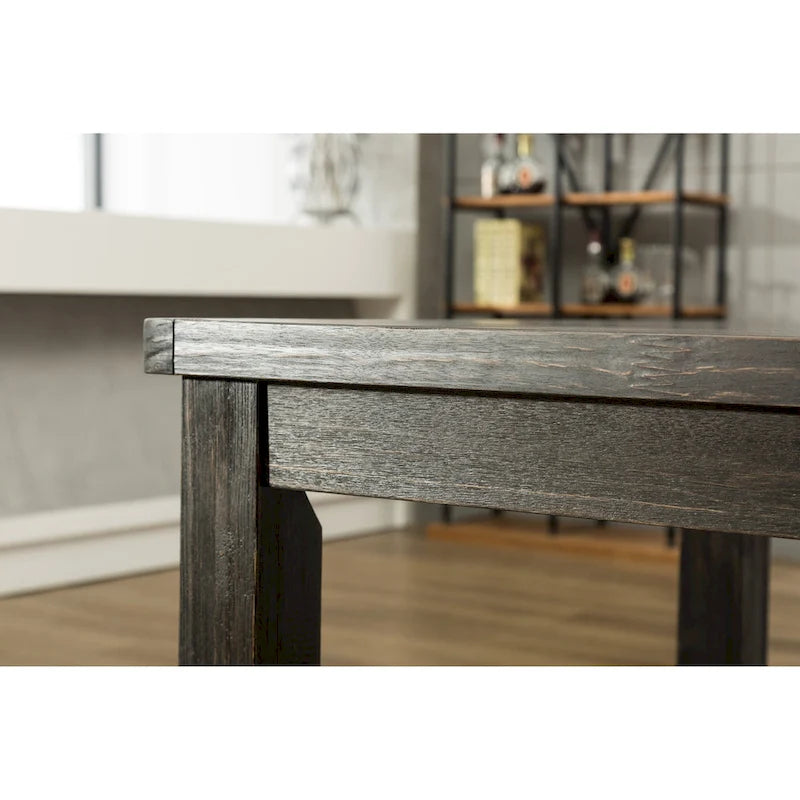 Roundhill Furniture Leviton Antique Black Finished Wood 7-piece Dining Set