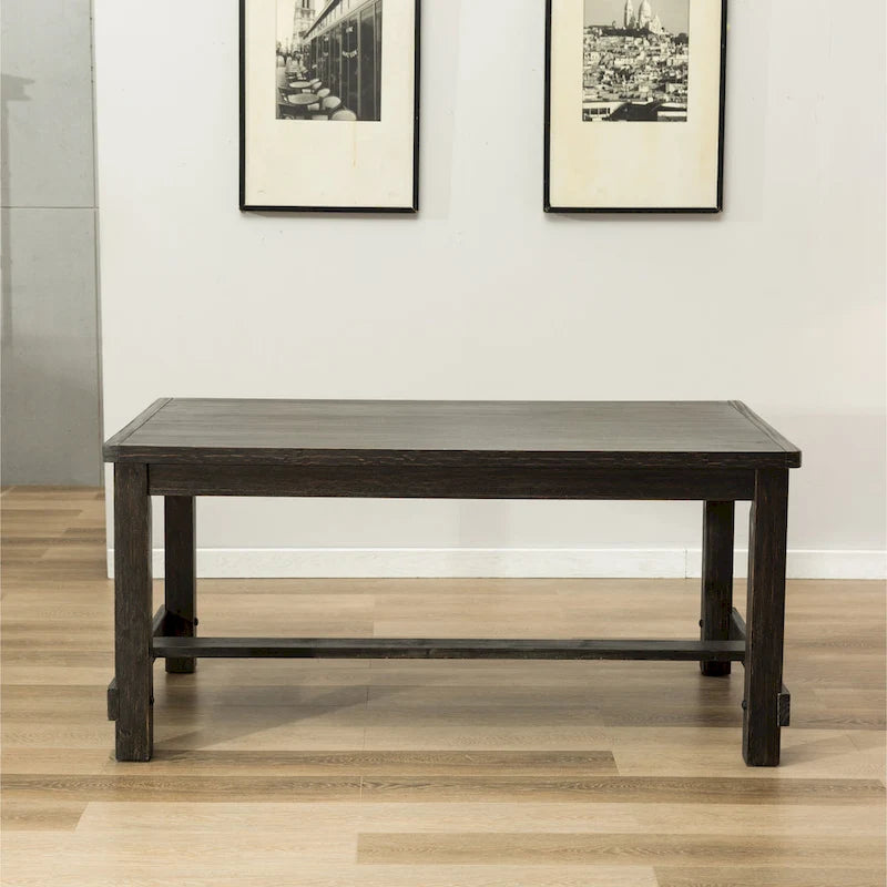 Roundhill Furniture Leviton Antique Black Finished Wood 7-piece Dining Set