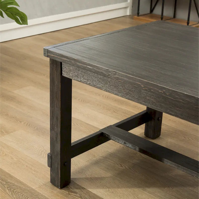 Roundhill Furniture Leviton Antique Black Finished Wood 7-piece Dining Set