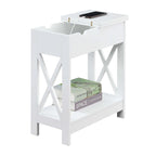 Convenience Concepts Oxford Flip Top End Table with Charging Station and Shelf