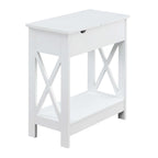 Convenience Concepts Oxford Flip Top End Table with Charging Station and Shelf
