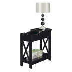 Convenience Concepts Oxford Flip Top End Table with Charging Station and Shelf