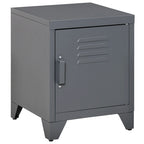 HOMCOM Industrial End Table, Living Room Side Table with Locker-Style Door and Adjustable Shelf - 15.75x15.75x19.75