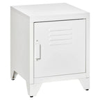 HOMCOM Industrial End Table, Living Room Side Table with Locker-Style Door and Adjustable Shelf - 15.75x15.75x19.75