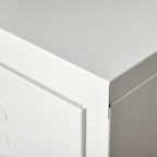 HOMCOM Industrial End Table, Living Room Side Table with Locker-Style Door and Adjustable Shelf - 15.75x15.75x19.75