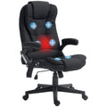HOMCOM 6 Point Vibrating Massage Office Chair with Heat, Linen High Back Executive Office Chair with Reclining Backrest
