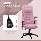 HOMCOM 6 Point Vibrating Massage Office Chair with Heat, Linen High Back Executive Office Chair with Reclining Backrest