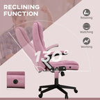 HOMCOM 6 Point Vibrating Massage Office Chair with Heat, Linen High Back Executive Office Chair with Reclining Backrest