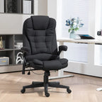 HOMCOM 6 Point Vibrating Massage Office Chair with Heat, Linen High Back Executive Office Chair with Reclining Backrest