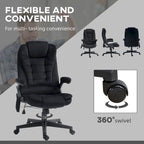HOMCOM 6 Point Vibrating Massage Office Chair with Heat, Linen High Back Executive Office Chair with Reclining Backrest
