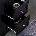 HOMCOM Kitchen Island Mobile Storage Cart with Towel/Spice Rack, 3 Drawers, 2-Door Cabinet and Lockable Wheels