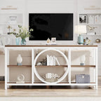 70.9 inch Extra Long Console Table Narrow Sofa Tables with 3 Tier Wood Storage Shelves