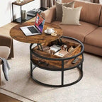 Round Lift Top Extendable Frame Coffee Table with Hide Storage