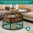 Round Lift Top Extendable Frame Coffee Table with Hide Storage