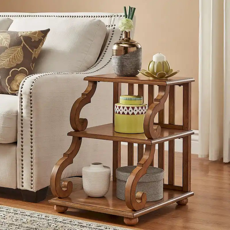 Lorraine Wood Scroll End Table by iNSPIRE Q Classic
