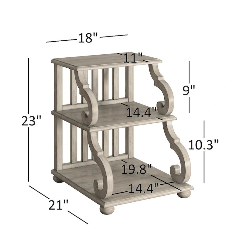 Lorraine Wood Scroll End Table by iNSPIRE Q Classic