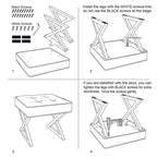 Textured Velvet Ottoman Vanity Stool 18X18X17